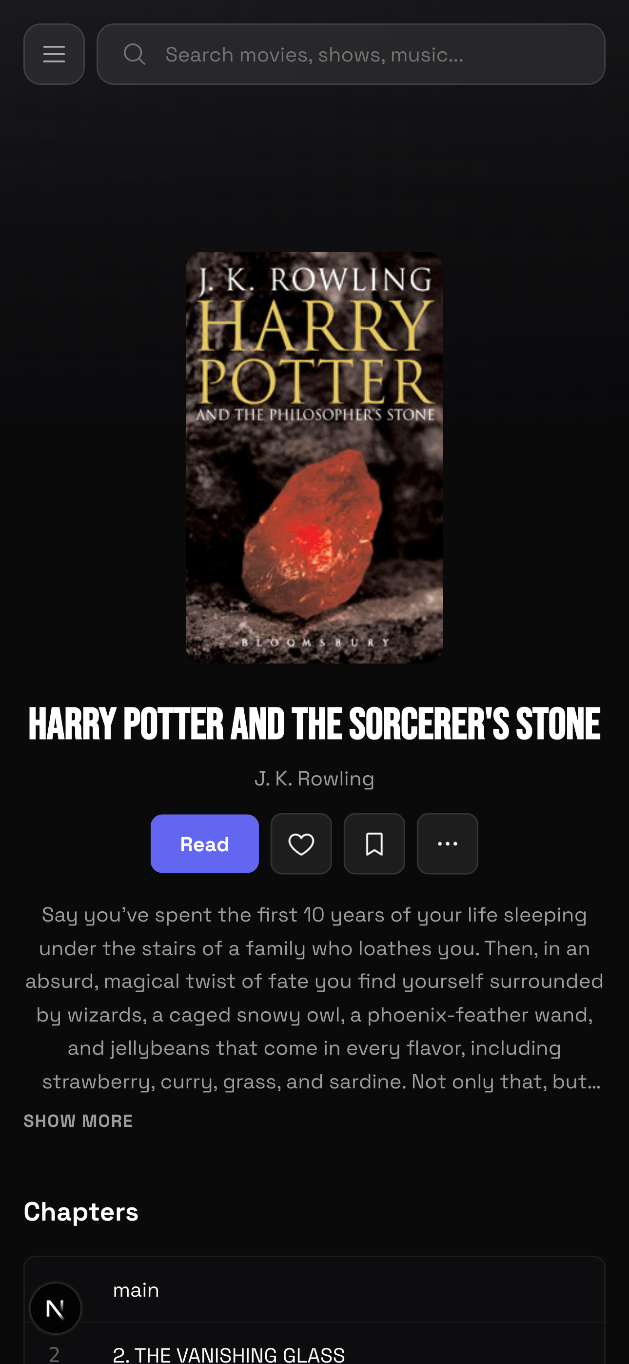 Ebook library on mobile