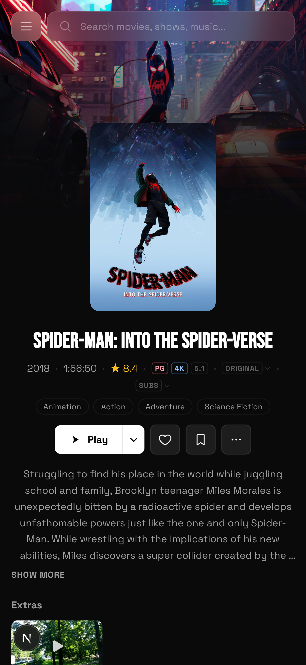 Movies library on mobile